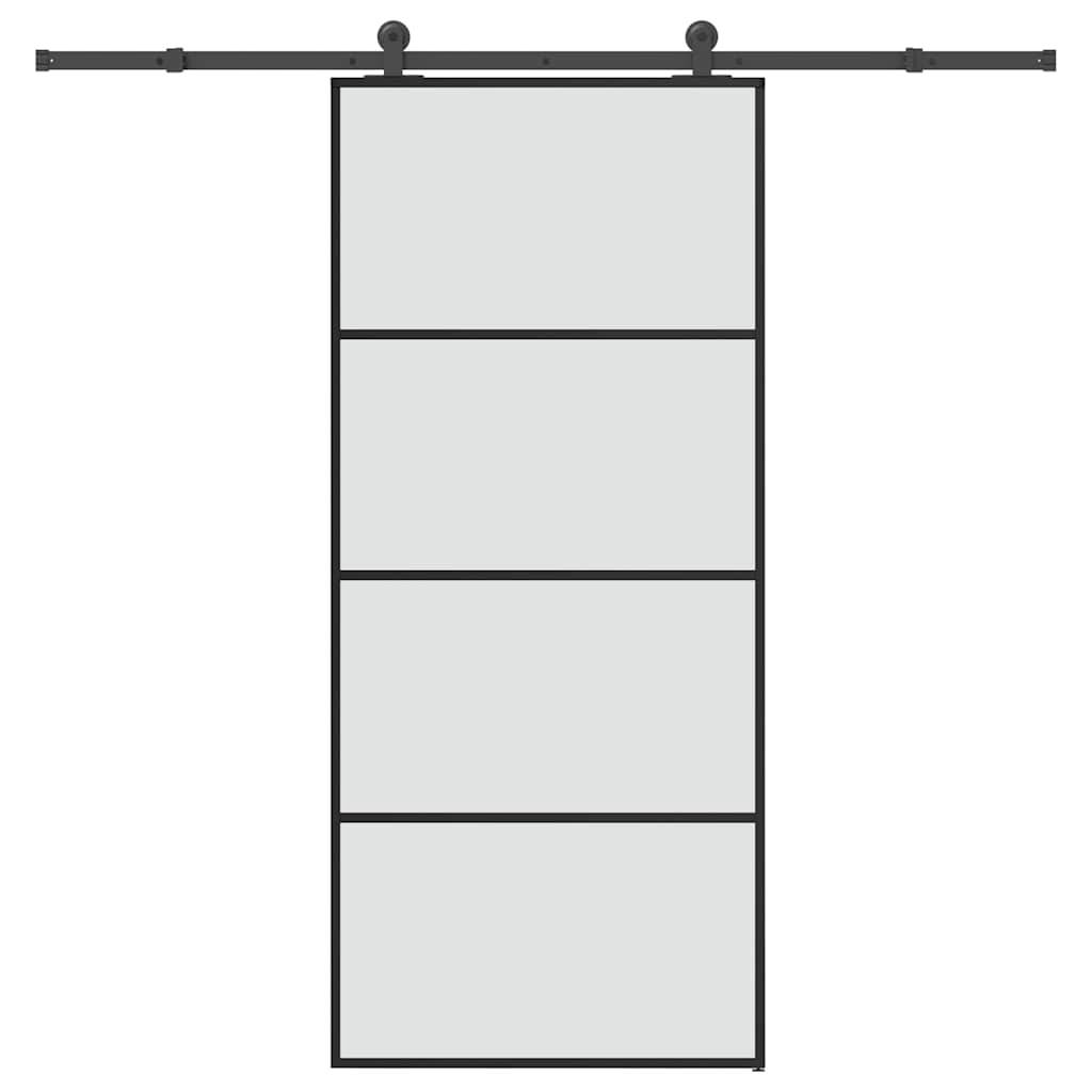 vidaXL Schiebetür mit Beschlag 90x205 cm ESG-Glas & Aluminium