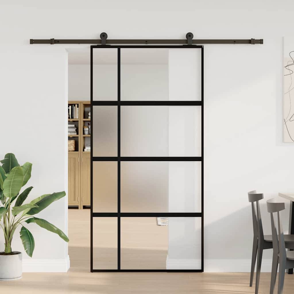 vidaXL Schiebetür mit Beschlag 102,5x205 cm Hartglas und Aluminium