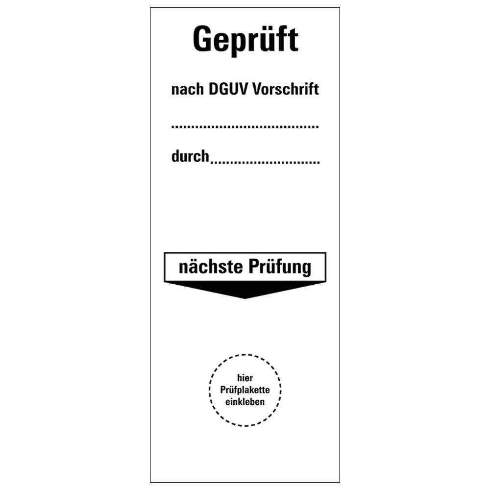 Dönges Grundplakette Geprüft nach DGUV Vorschrift