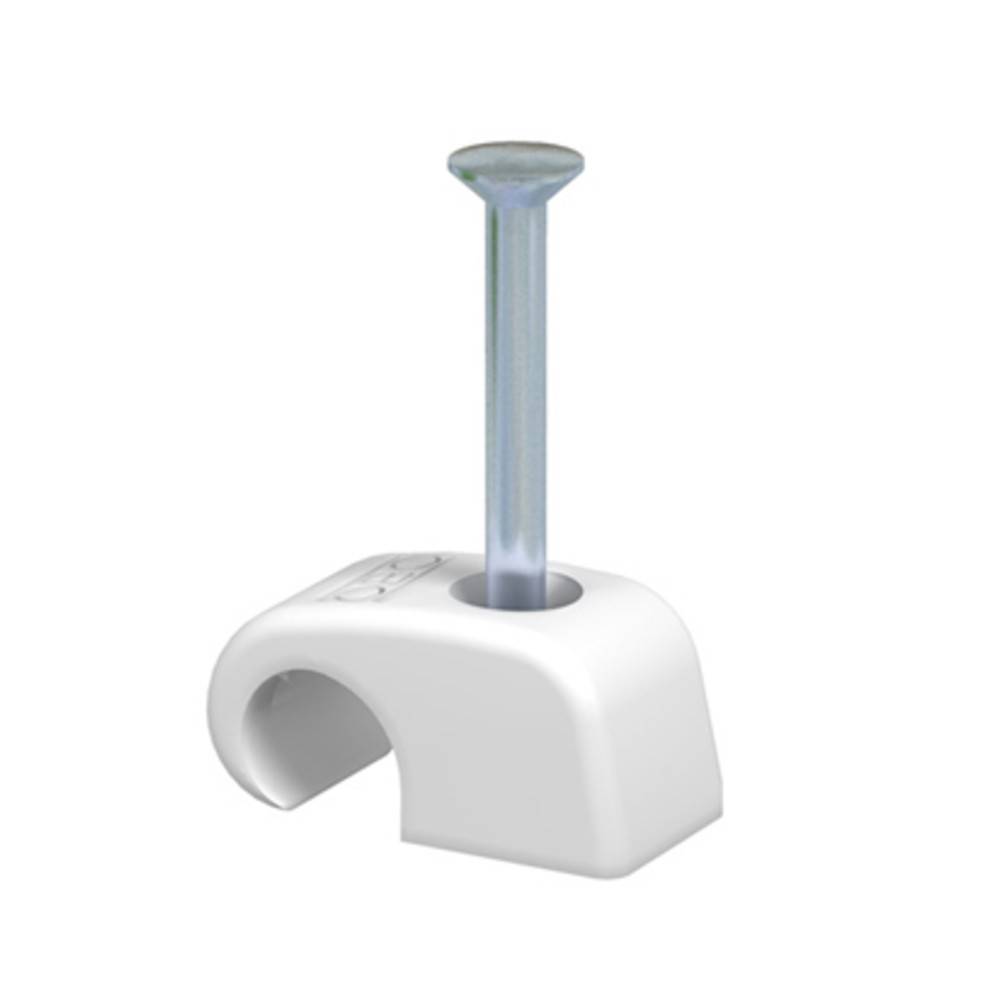 OBO Haftclip mit Nagel, lichtgrau, 2x40 mm, für Kabel-Ø 10-14 mm