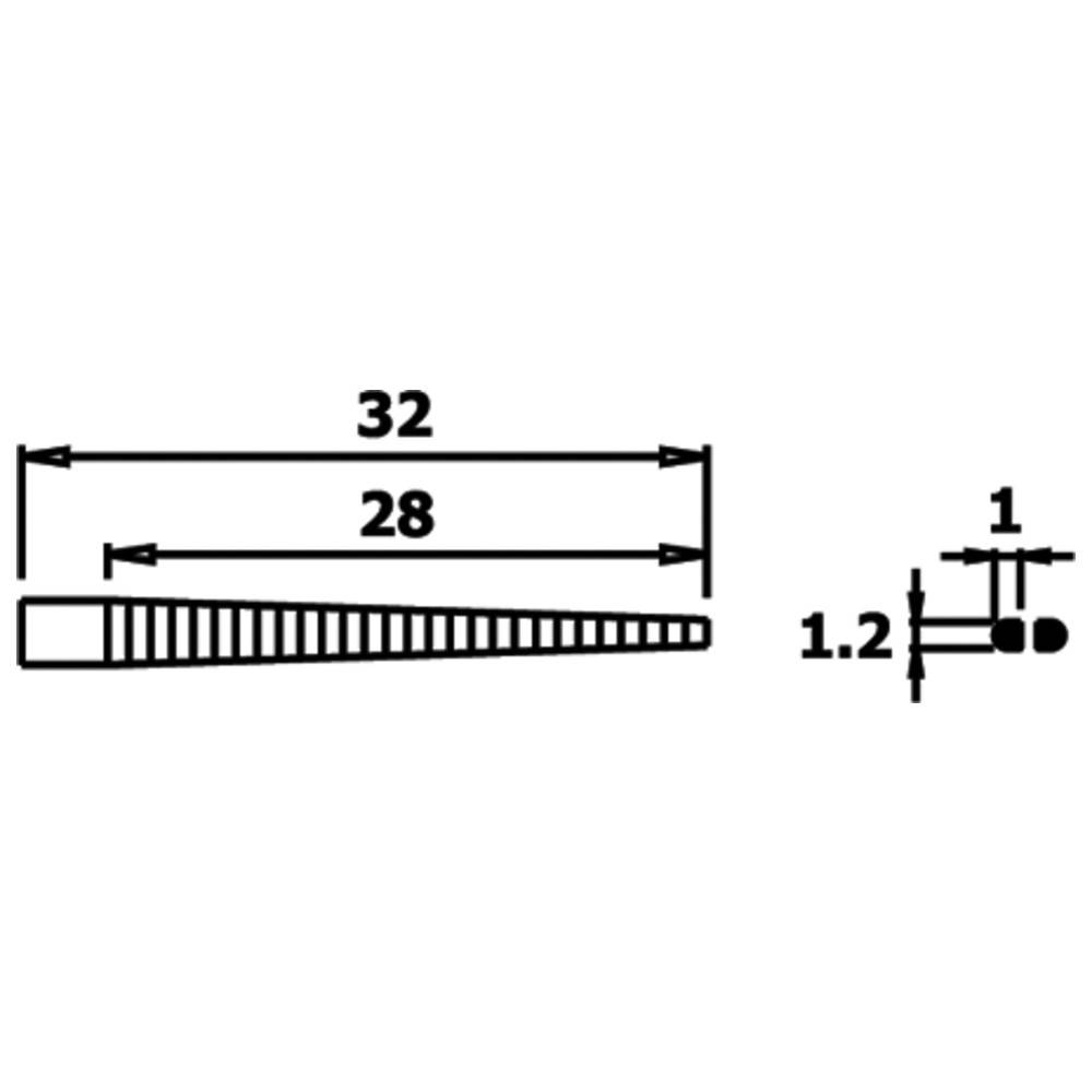 WETEC ECO Mini-Flachrundzange, Greifflächen geriffelt, 1,2 mm, ESD-Griffe
