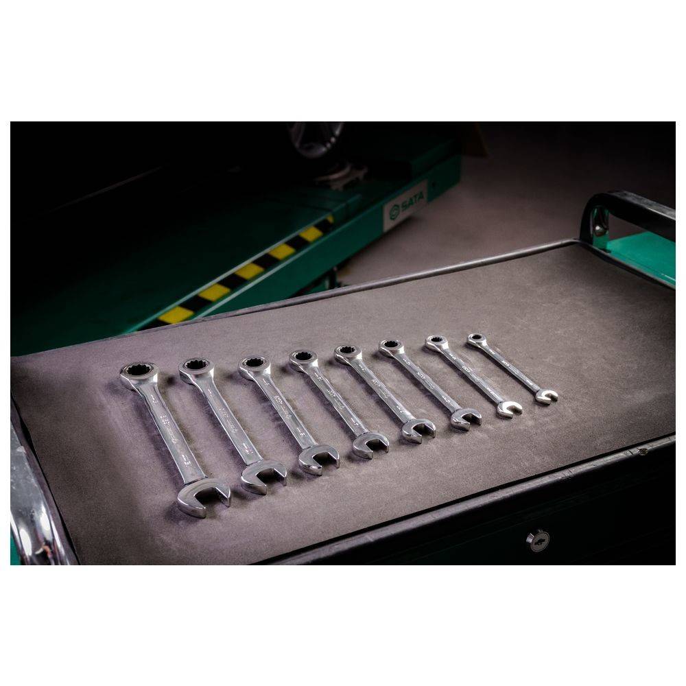 SATA 7 Tlg. Ratschen-Ringmaulschlüssel Set - 5/16, 3/8, 7/16, 1/2, 9/16, 5/8, 3/4"