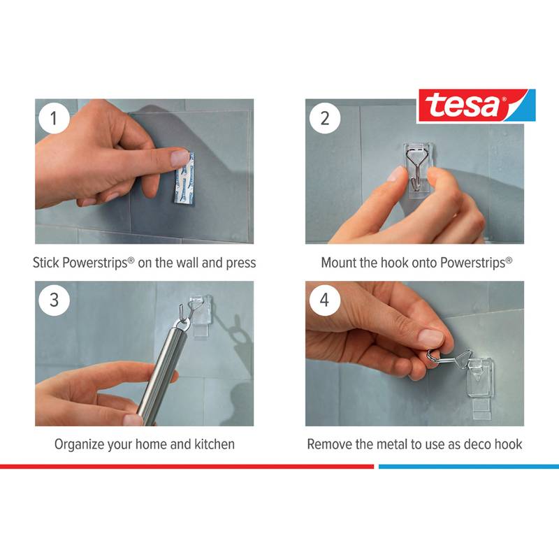 tesa Powerstrips Haken WIRED HOOK SMALL, transparent
