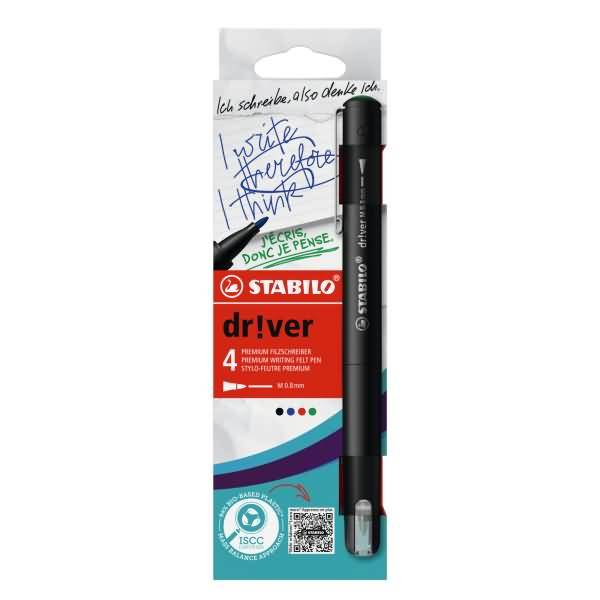 Fasermaler dr!ver EO1089/4-01 M sortiert 4 Stück
