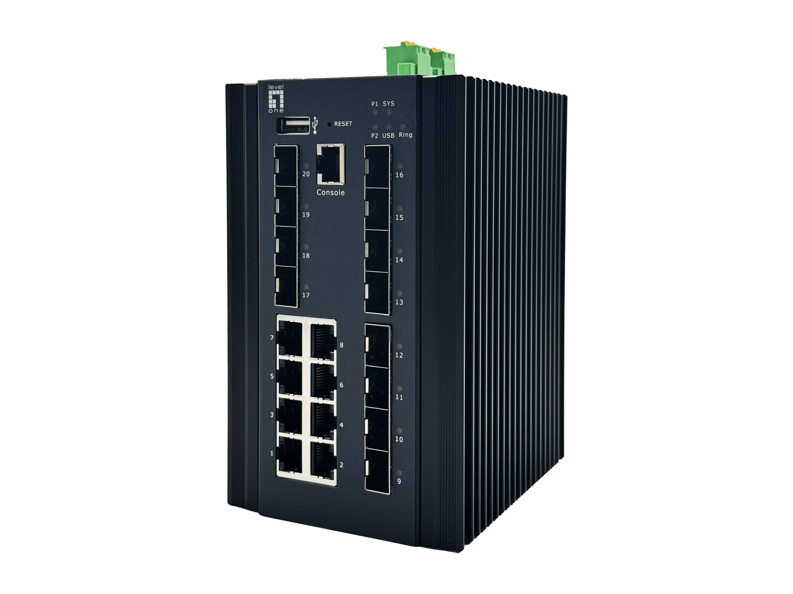 LevelOne Switch 20x GE IGX-2072 8x 1GbE 2.5GbE SFP+ sw - Switch - 1 Gbps
