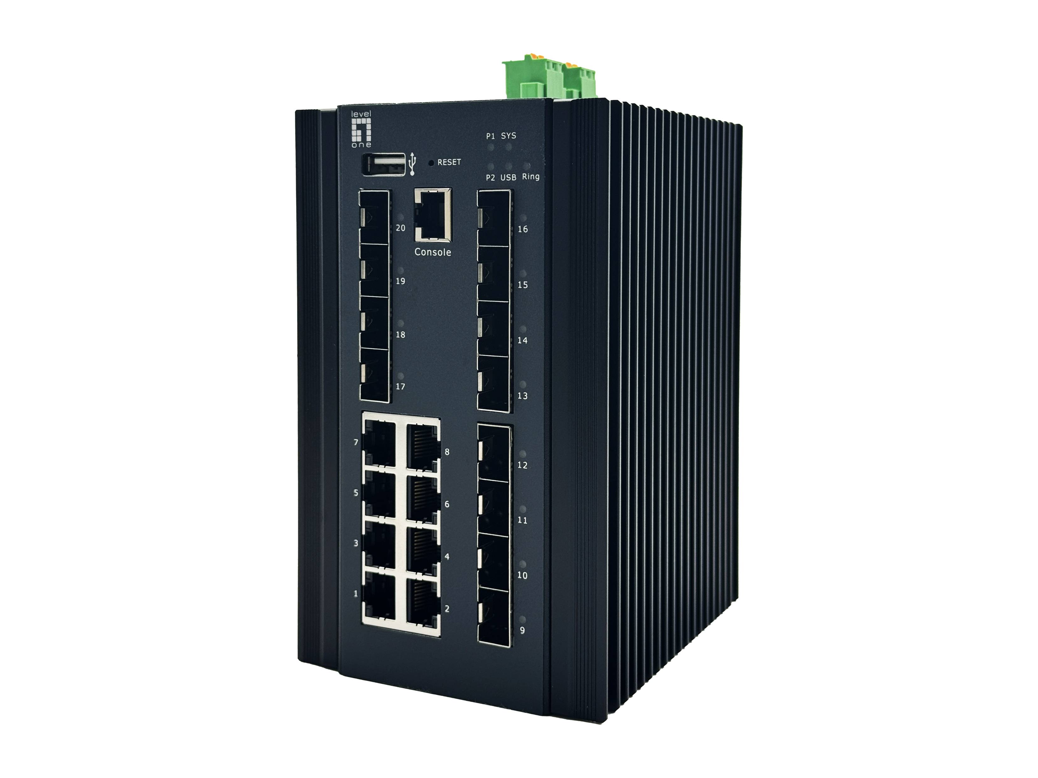 LevelOne Switch 20x GE IGX-2072 8x 1GbE 2.5GbE SFP+ sw - Switch - 1 Gbps