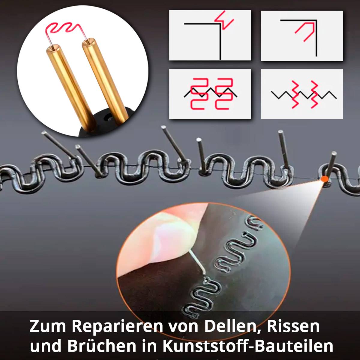 STAHLWERK Kunststoff Reparatur Set Plastik Schweißgerät Heißhefter Smart Repair