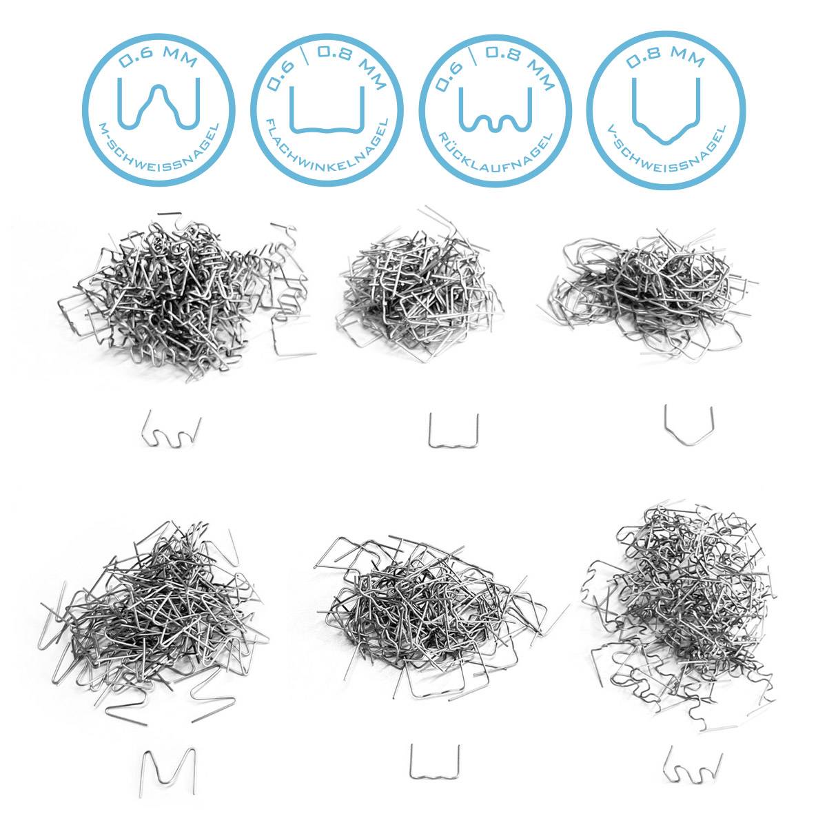STAHLWERK Klammer Set Kunststoff-Schweißgeräte 1.200 Heftklammern Schweißnägel