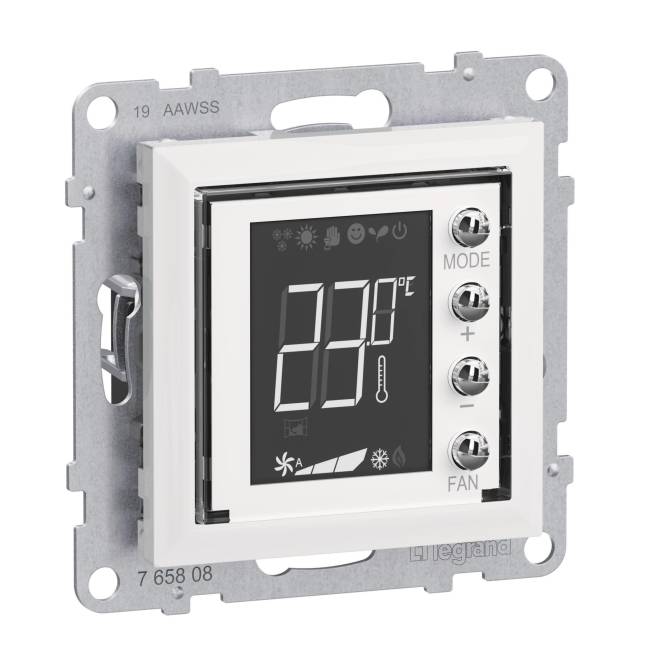 Legrand 765608 Seano MyHome Thermostat m Display m.Abdeckung in der Farbe Install.Baumaterial