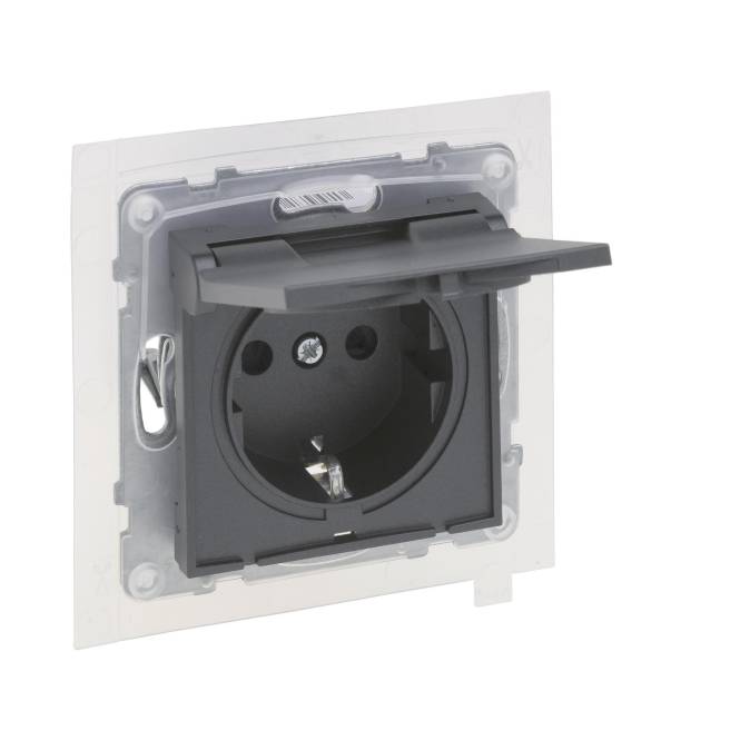 Legrand 765424 SEANO Schuko-Steckdose SL erhöhter Berührungsschutz Klappdeckel Install.Baumaterial