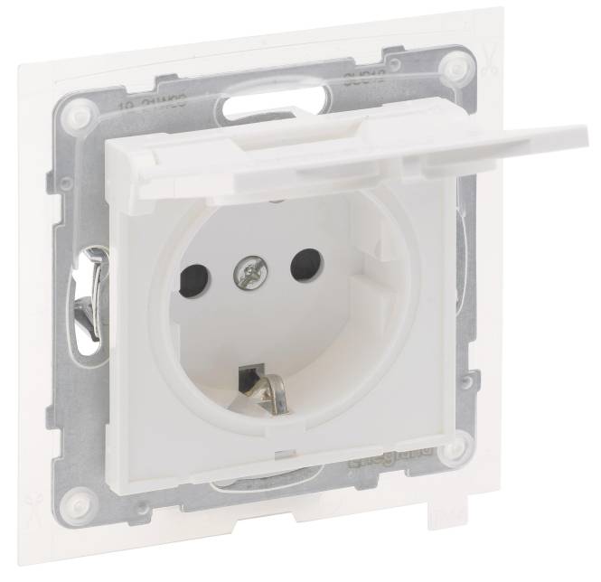 Legrand 765124 SEANO Schuko-Steckdose SL erhöhter Berührungsschutz Klappdeckel Install.Baumaterial