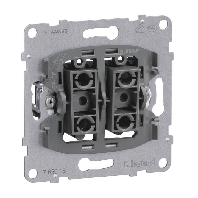 Legrand 765018 SEANO Einsatz Doppeltaster m.2 Wechselkontakten 10A Install.Baumaterial Schalter