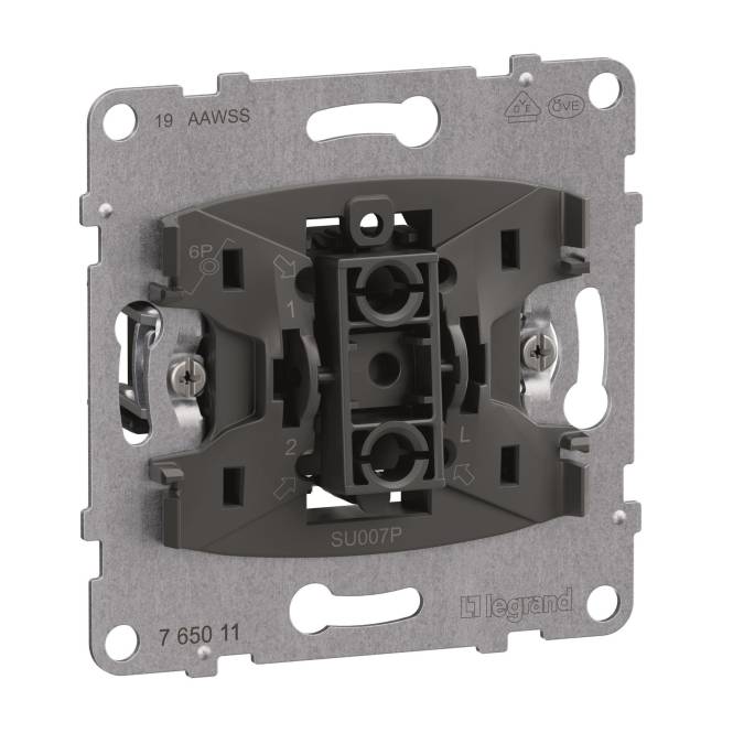 Legrand 765011 SEANO Einsatz Taster m.Wechselkontakt 10A Steckklemmen Install.Baumaterial Schalter