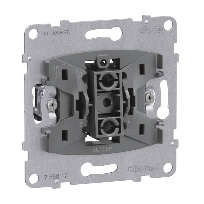 Legrand 765017 SEANO Einsatz Taster m.Wechselkontakt m.N-Klemme 10A Install.Baumaterial Schalter