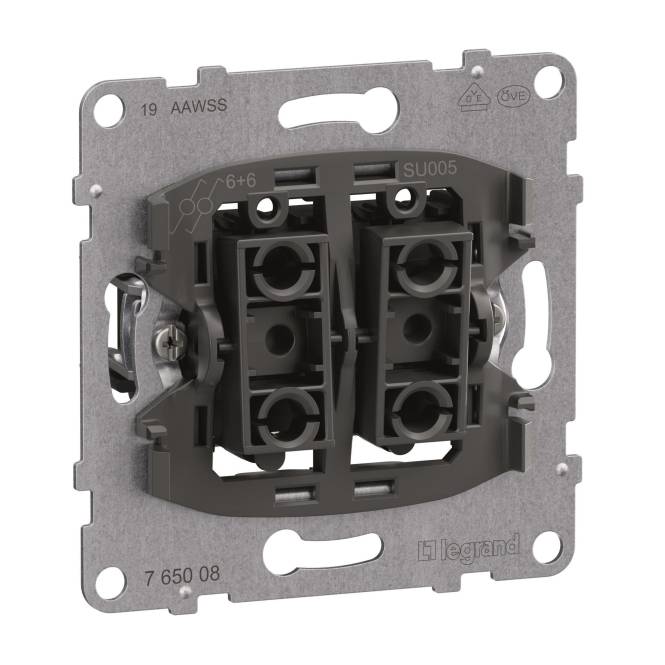 Legrand 765008 SEANO Einsatz Doppelwechselschalter 10AX Steckklemmen Install.Baumaterial Schalter