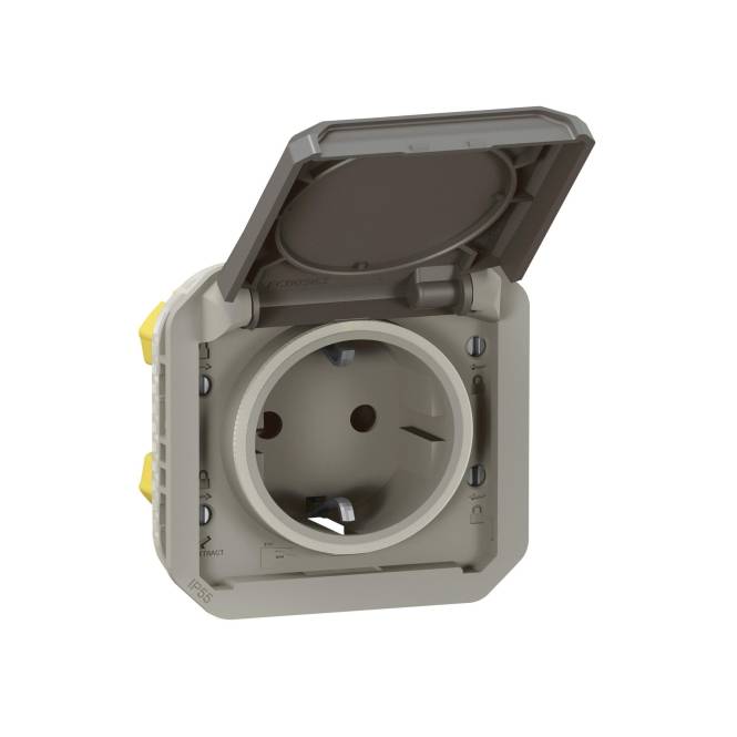 Legrand 069871L Plexo New Einsatz IP44 Steckdose anthrazit f. Einbau in Gehäuse Install.Baumaterial