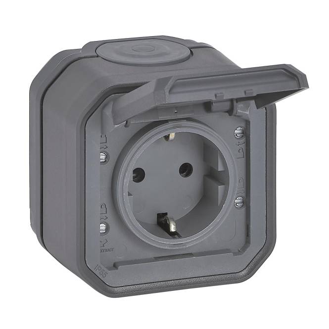 Legrand 069799L Plexo New FRAP IP44 Steckdose 1fach anthrazit Install.Baumaterial Schalter