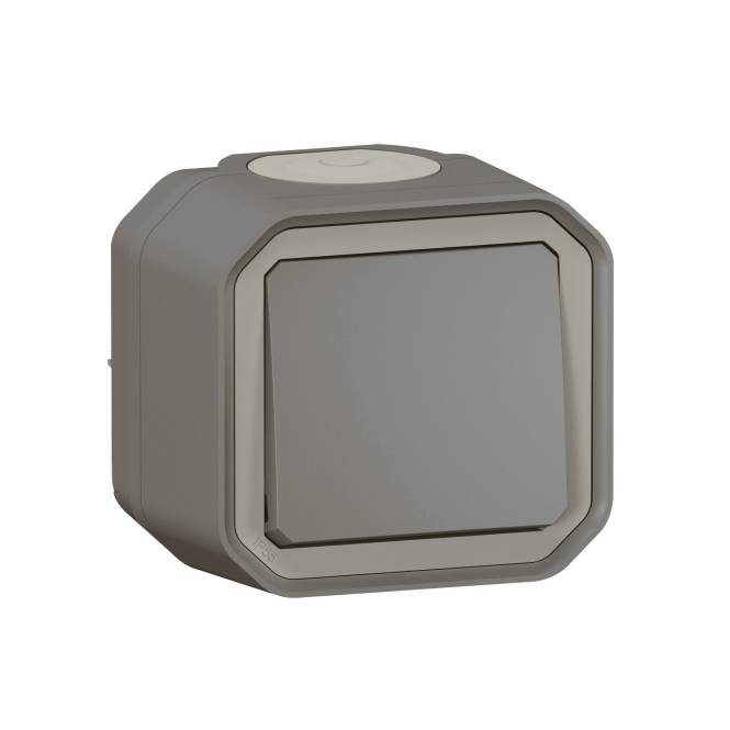 Legrand 069790L Plexo New FRAP Taster 10 A Steckkl.(SL) IK08 Anthrazit Install.Baumaterial Schalter