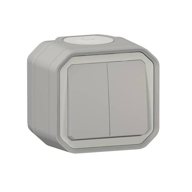 Legrand 069714L Plexo New FRAP IP44 Serienschalter grau 10A Install.Baumaterial Schaltermat/Geb.Steu