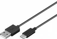 Goobay USB-Kabel 1m schwarz USB 2.0 USB-A auf USB-C max.15W/3A Unterhaltungselektr. Zubehör Video