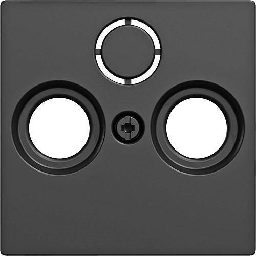 Merten Zentralplatte MEG4123-0403 f.Antennensteckdosen schwarz matt System Install.Baumaterial