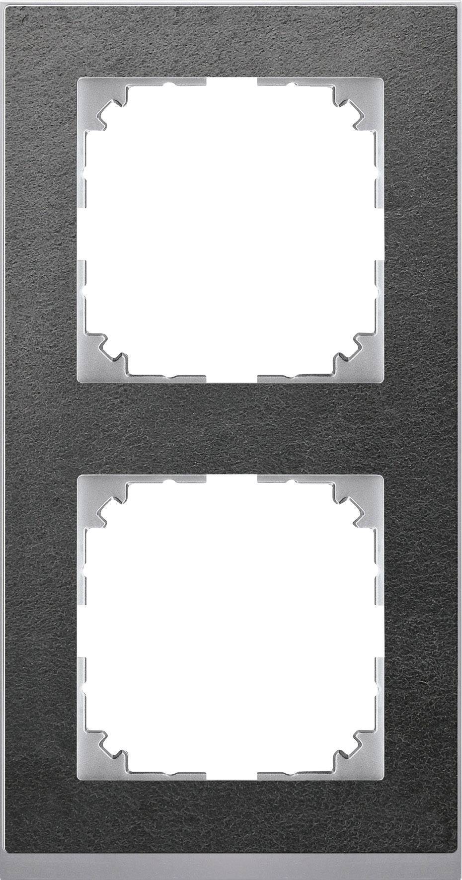 Merten M-Pure Decor-Rahmen MEG4020-3669 2fach Schiefer/aluminium Install.Baumaterial Schalter