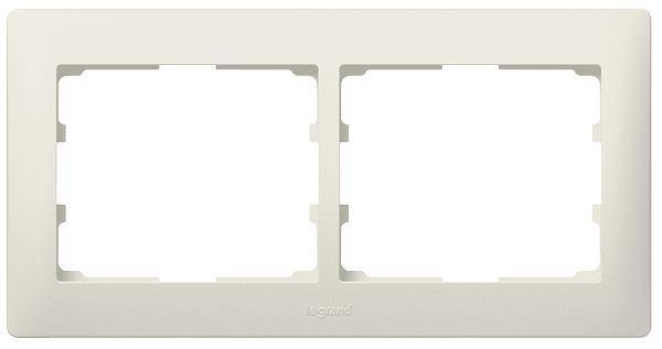 Legrand 771502 Rahmen 2-fach waagerecht Galea perlmutt Install.Baumaterial Schaltermat/Geb.Steu