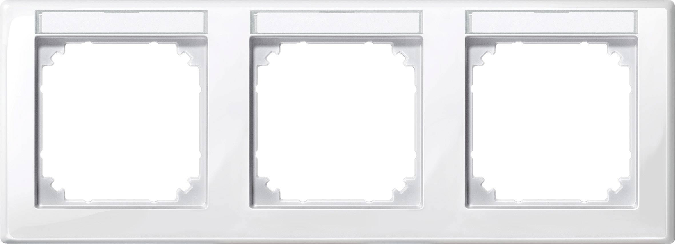 Merten M-SMART-Rahmen 3f waagr. 471319 m.Beschriftungsträger polarweiß glänzend Schalter