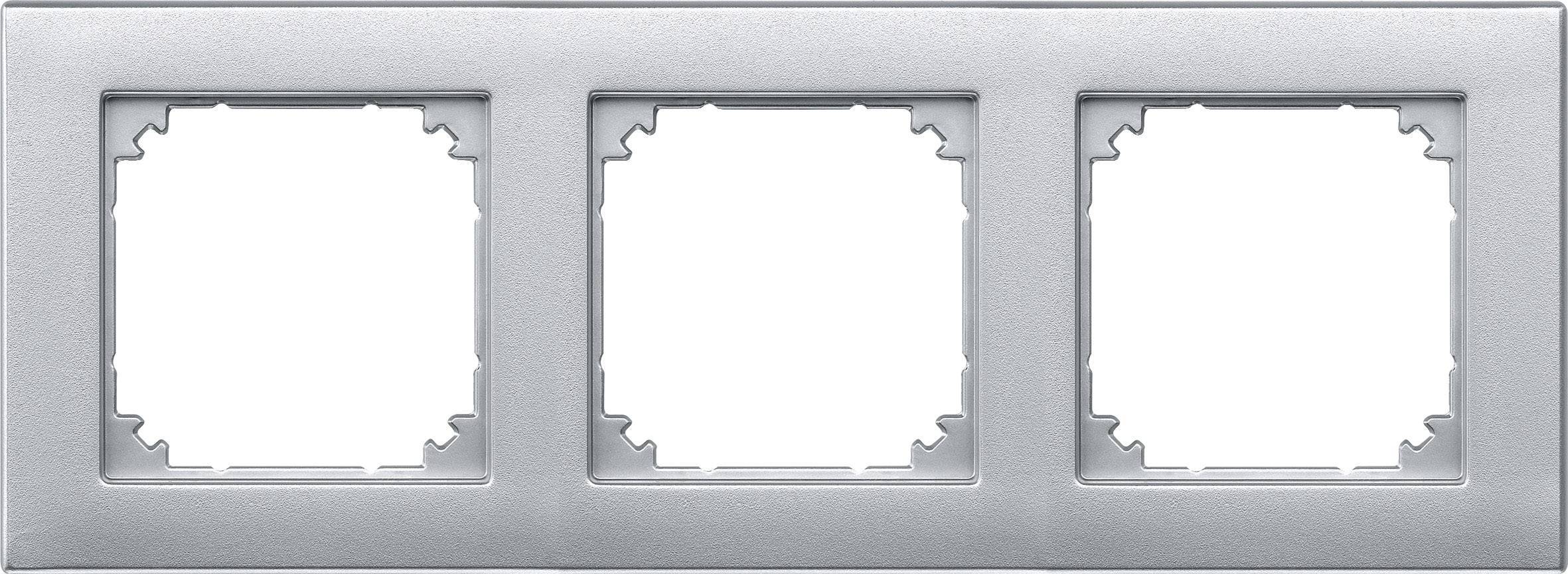 Merten M-PLAN-Rahmen 3fach 486360 aluminium Install.Baumaterial Schaltermat/Geb.Steu Schalter