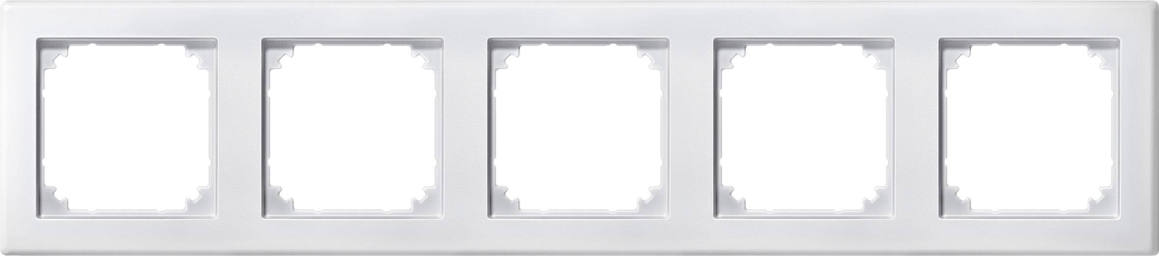 Merten M-SMART-Rahmen 5fach 484519 polarweiß Install.Baumaterial Schaltermat/Geb.Steu Schalter