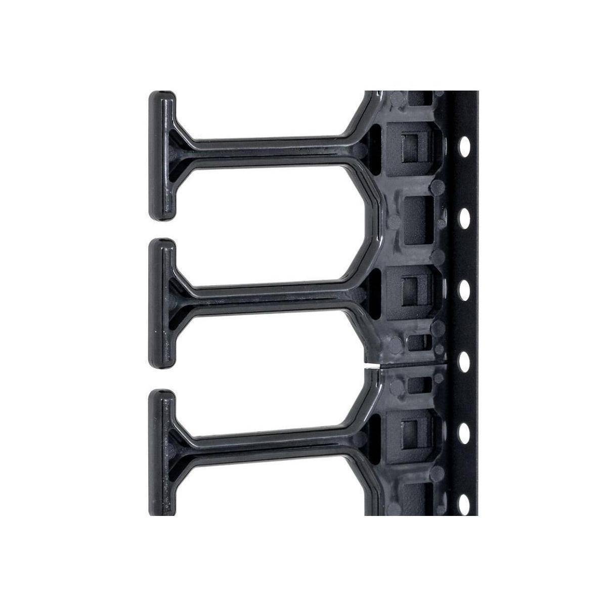 RAB-VP-H15-Y1 - Kabelführungspanel 15HE, kammschiene einreihig, schwarz