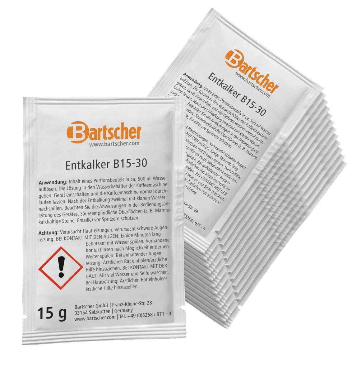 Bartscher Entkalker B15-30 190065 30 Beutel a 15g für Kaffeemaschinen Hausgeräte Kleingeräte