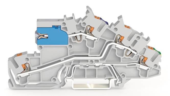 WAGO 2203-7641 Installationsetagen- klemme,mit N-Trennschlitten,NT/L/PE,grau Industriematerial