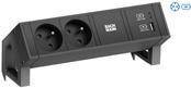 Bachmann DESK2 2xCEE7/3 1xUSB 902.962 A&C 22W 0,2m GST18 RAL9005 Install.Baumaterial