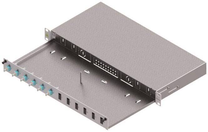 EasyLan LWL Verteilerfeld Basic LSB0A223 Grade C 1HE/12P 6xLC-Duplex OM3 RAL7035 Install.Baumaterial