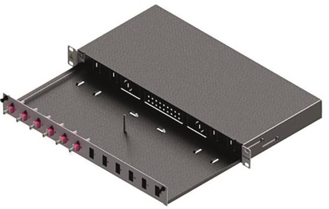 EasyLan LWL Verteilerfeld Basic LSB0A224 Grade C 1HE/12P 6xLC-Duplex OM4 RAL7035 Install.Baumaterial