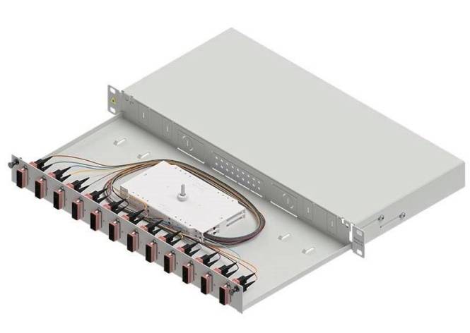Easylan LWL-Spleißgehäuse Basic LSB1B114 1HE 12x SC-Duplex Standard OM4 ausziehb. Netzw.Telekomm