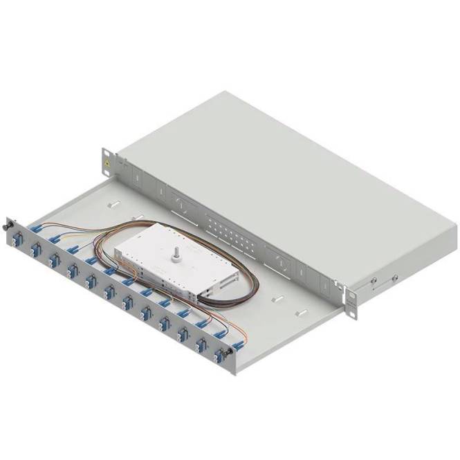 Easylan LWL-Spleißgehäuse Basic LSB1B225 1HE 12x LC-Duplex Standard OS2 ausziehb. Netzw.Telekomm