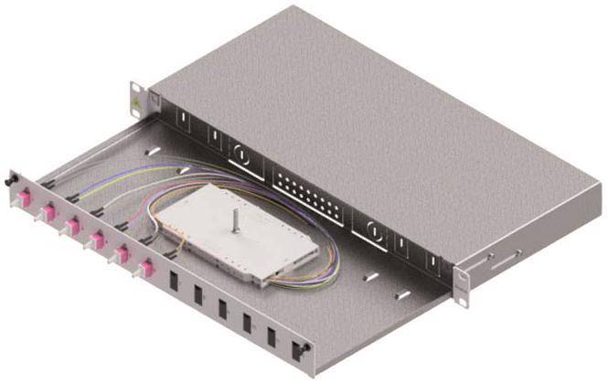 Easylan LWL-Spleißgehäuse Basic SB002116 1HE 6x LC-Duplex Standard OM4 ausziehbar Netzw.Telekomm