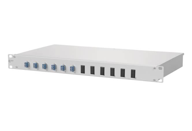 Metz OpDAT fix 6xLC-D OS2 1502597406-F Keramik blau bestückt 19z 1HE Patchfeld Install.Baumaterial