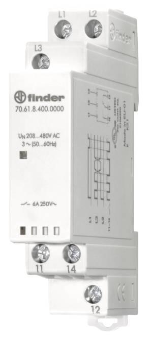 Finder 3-Phasen-Netzüberwachung 70.61.8.400.0000 1W 6A 208-480VAC Industriematerial