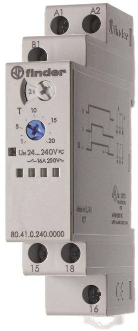 Finder Zeitrelais 80.41.0.240.0000 1W 16A 24-240VAC/DC Industriematerial Ind-Schaltgeraete