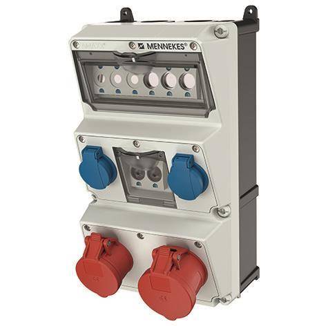 Mennekes Steckdosen-Kombination 930009 AMAXX 2xCEE16A/32A 5P 2xSchuko Industriematerial
