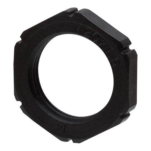 WISKA Kunststoffgegenmutter EMUG 20 M20x1,5, Polyamid, RAL9005 10061782 Industriematerial