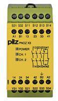 Pilz PNOZ X3 230VAC 24VDC 3n/o 774318 1n/c 1so Sicherheitsschaltgerät Industriematerial