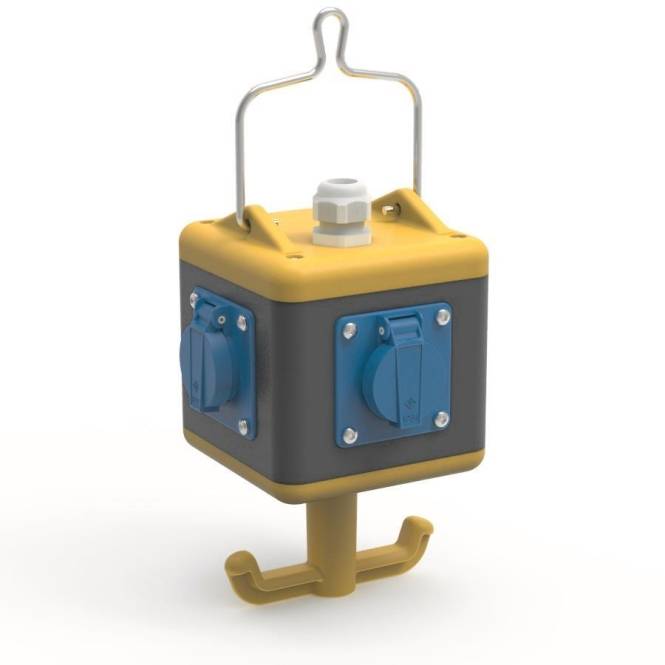 BALS Vollgummi-Hängeverteiler 57092 4x Schuko 230V 16A Industriematerial Verbindungstechnik