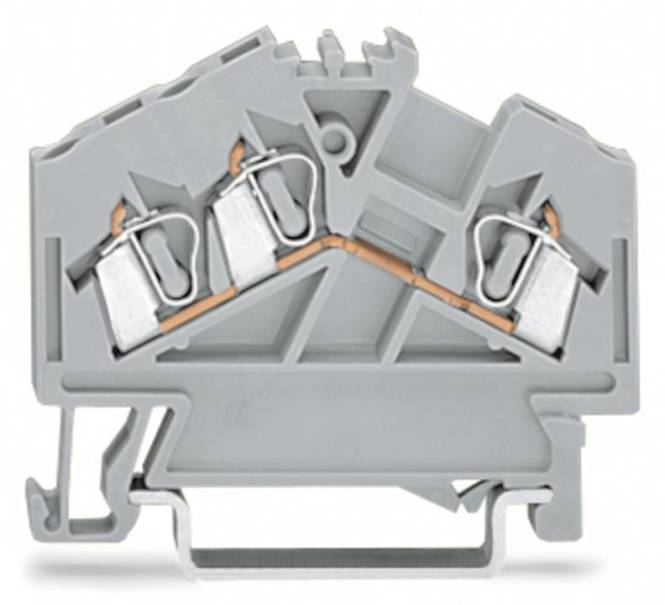 WAGO 280-641 3-Leiter-Durchgangsklemme, 2,5 mm²,mittige Beschriftung,grau Industriematerial