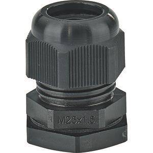 HENS Anbau-Kabelstutzen ASS25 M25 schwarz mit Zugentlastung Industriematerial Verbindungstechnik