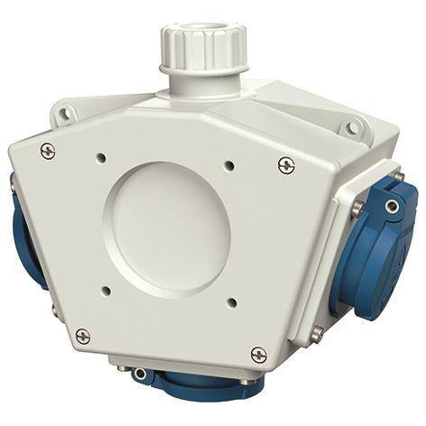 Mennekes Standard DELTA-Box 92798 mit 3 Schuko-Steckdosen 16A Industriematerial Verbindungstechnik