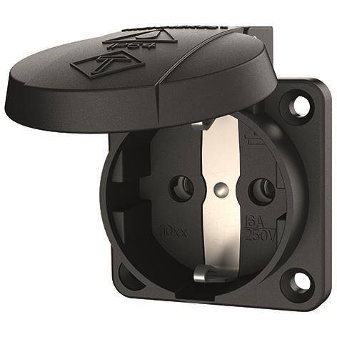 Mennekes 16A2P+E 230V schwarz 11032 Schuko-Anbau-Steckdose f. Baustromvert Industriematerial